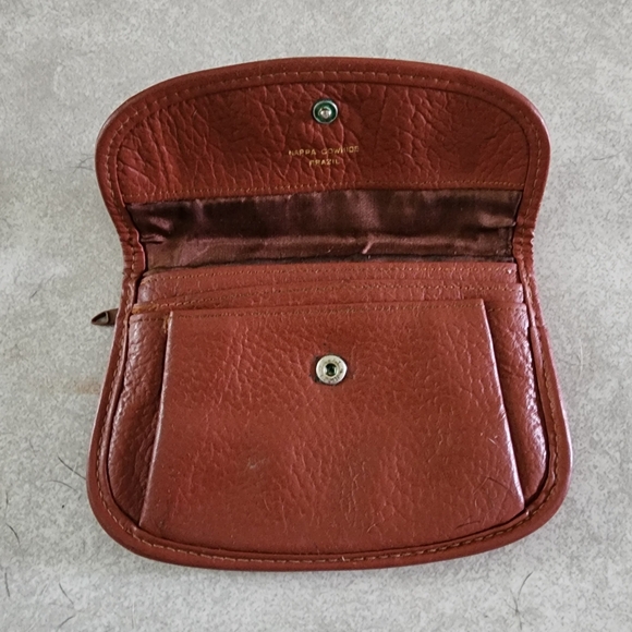 Vintage Mundi Nappa Cowhide Leather Women's Wallet Soft Back Zipper 3 Pocket - Picture 4 of 6